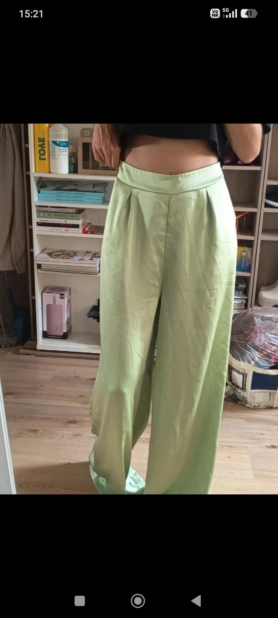 Calça de cetim verde – photo 2